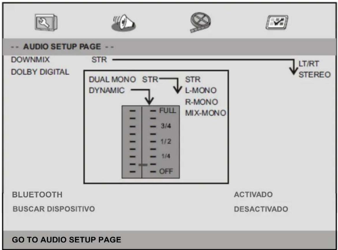 LENCO DVP947 - Págrina de configuración de audio - 1