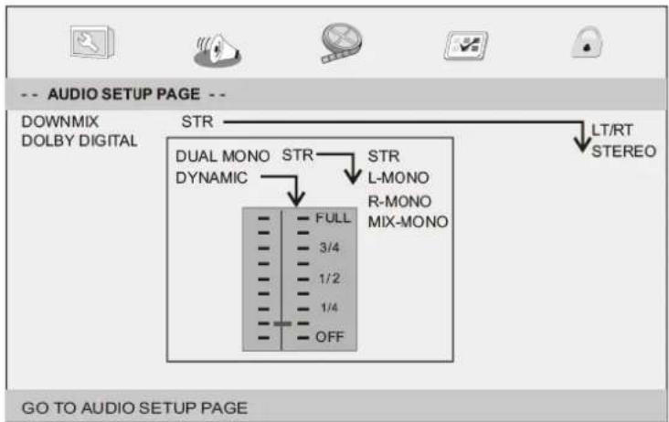LENCO DVP1210 - Audio Setup Page - 1