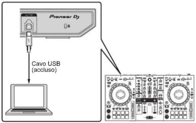 PIONEER DDJ800 - Collegare il PC/Mac a questa unità via cavo USB. - 1