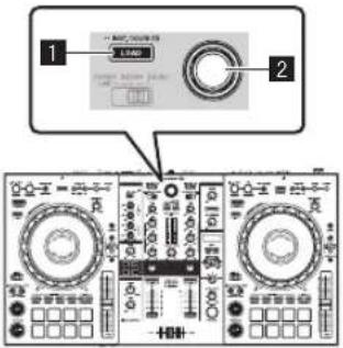 PIONEER DDJ800 - Laden eines Tracks in ein Deck des Geräts - 1