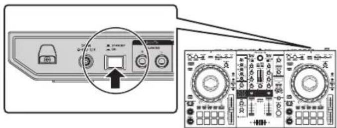 PIONEER DDJ800 - Premere l'interruttore [☐] sul pannello posteriore dell'unità per accenderla. - 1