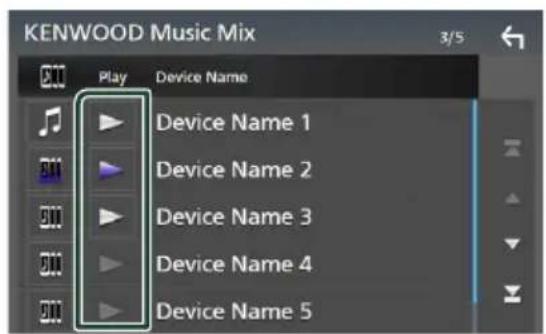 KENWOOD DNX5190DABS - Touchez blanc) sur la gauche du nom de I'appareil qui doit etre lu. - 1