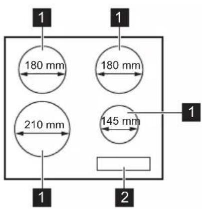 ELECTROLUX CIR60430CB - Agencement des zones de cuisson - 1
