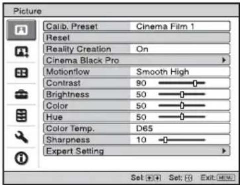 SONY VPLVW570ES - Pulse MENU. - 2