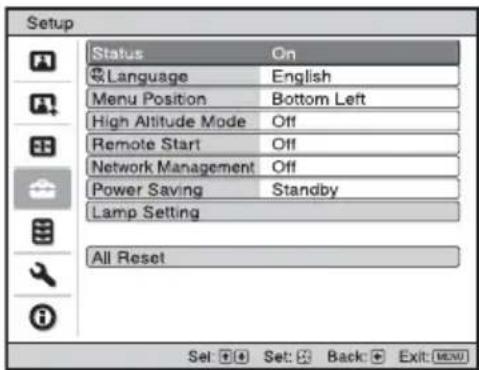 SONY VPLVW570ES - Selecting the Menu Language - 4