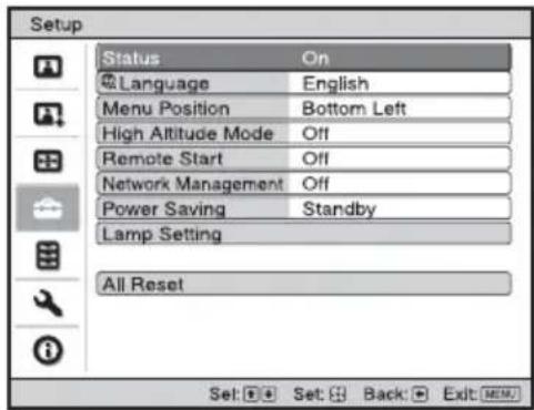 SONY VPLVW570ES - Pour faire disparaître le menu - 2