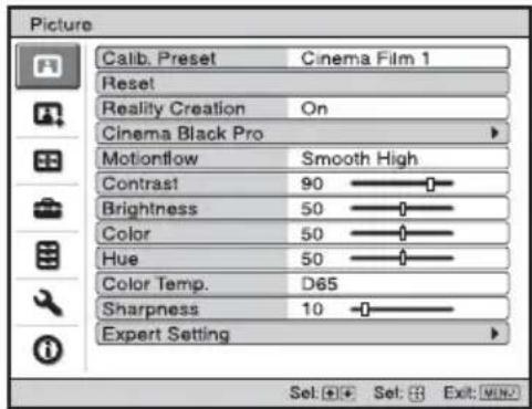 SONY VPLVW570ES - Selection de la langue du menu - 2