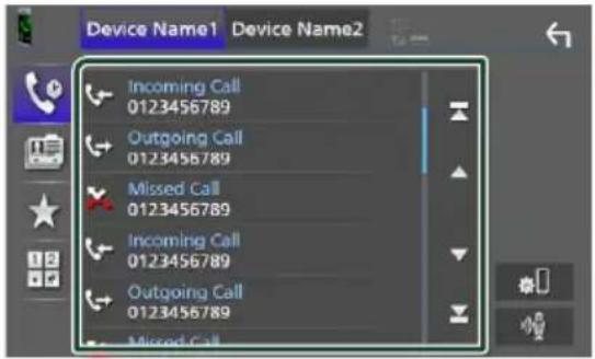 KENWOOD DNX7190DABS - Sélectionnez dans la liste le numéro de téléphone. - 1
