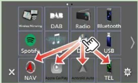 KENWOOD DNX7190DABS - Personnalisez les icônes de sources des raccourcis sur l'écran ACCUEIL - 1
