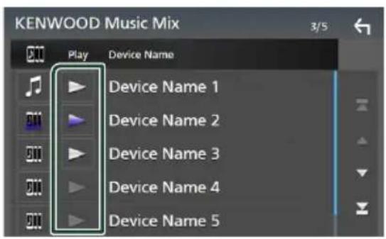 KENWOOD DNX7190DABS - Touchez (blanc) sur la gauche du nom de l'appareil qui doit être lu. - 1