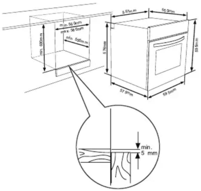 SHARP KA73S56BSSEU - INSTALLATION DU FOUR EN-CASTRABLE - 1
