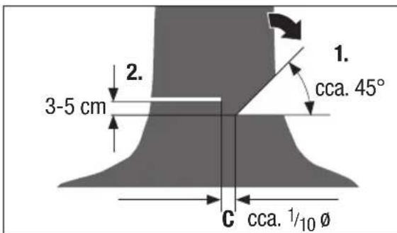 Pattfield PEAKS 18 Li Basic - Porážanie stromu - 3