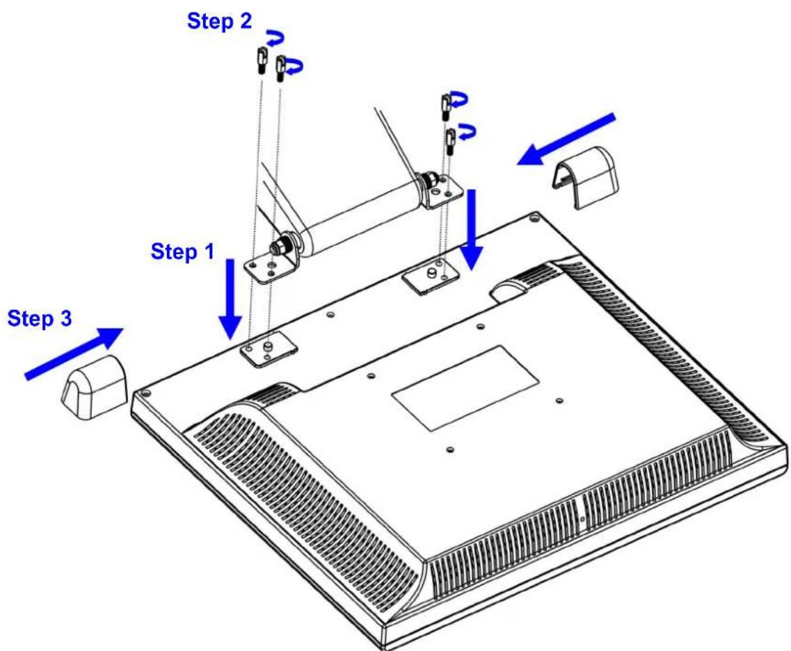 DGM L1931WS - Attaching the Base to the Monitor - 1