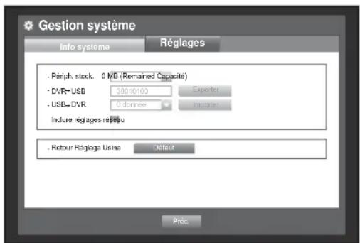 Hanwha SRD1676D - Réglages - 1