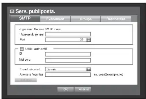 Hanwha SRD1676D - Réglage SMTP - 1