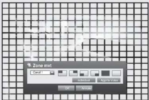 Hanwha SRD1676D - Réglage de la zone de détection de mouvement - 1