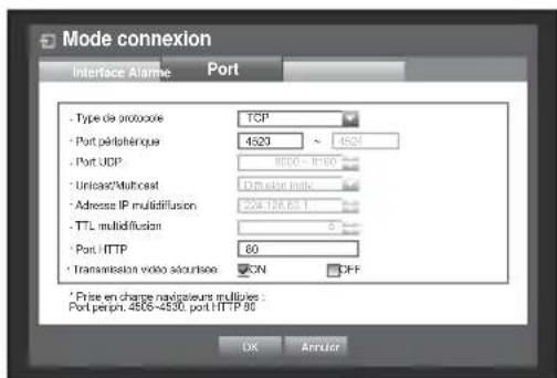 Hanwha SRD876D - Paramétrage du port - 1