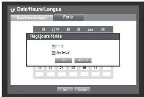 Hanwha SRD876D - Réglage des jours fériés - 2