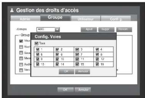 Hanwha SRD876D - Pour définir une autorisation de groupe - 1