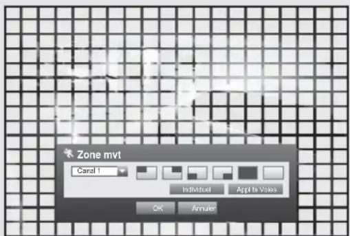 Hanwha SRD876D - Réglage de la zone de détection de mouvement - 1
