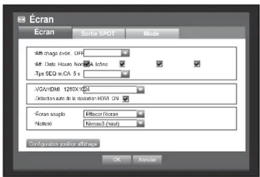 Hanwha SRD876D - Réglage de l'écran - 1