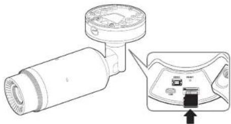 Hanwha TNO4050T - Insertion d'une carte mémoire Micro SD - 1