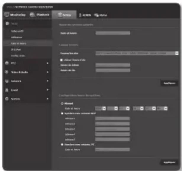 Hanwha SNP6230RH - Date et heures - 1