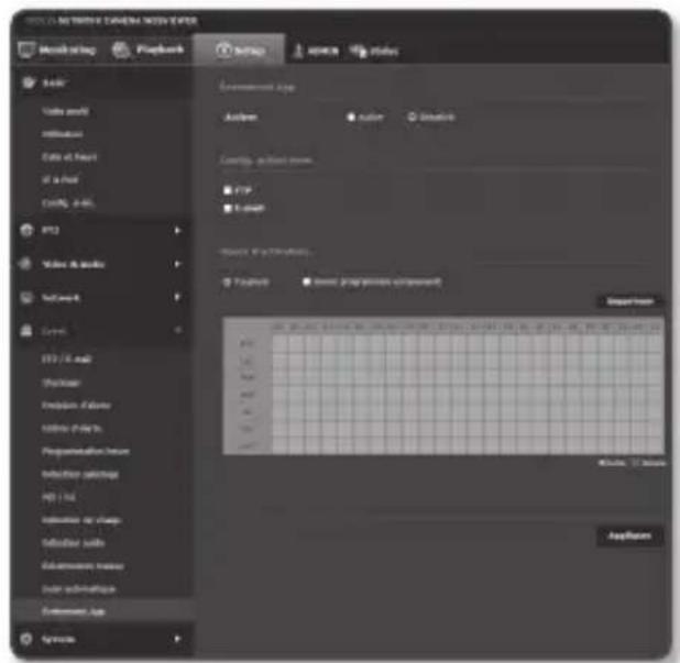 Hanwha SNP6230RH - Événement App - 1