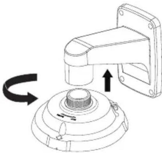 Hanwha SNP6230RH - Fixation de la base d'installation à l'aide du support - 1