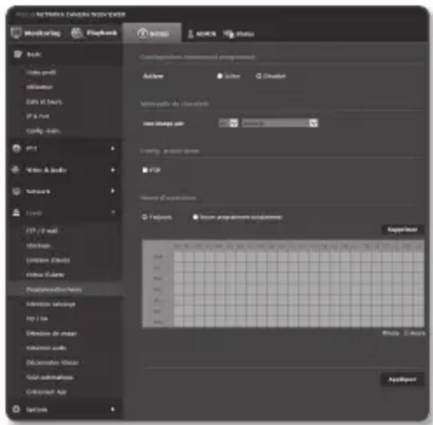 Hanwha SNP6230RH - Programmation heure - 1