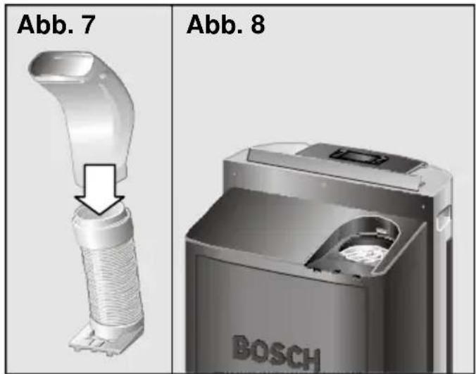 BOSCH PAM20001 - Möglichkeiten der Warmluftabfuhr Anschluss des Abluftschlauches - 1