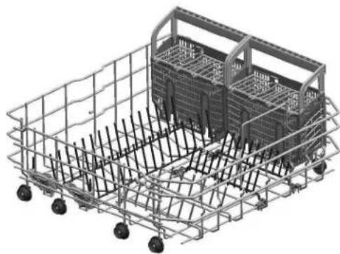 BOSCH SHX3AR52UC - Opiones para colocar la canasta Duo-Flex - 1
