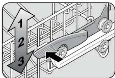 BOSCH SGE63E06UC - Adjusting the height of the upper rack * - 1