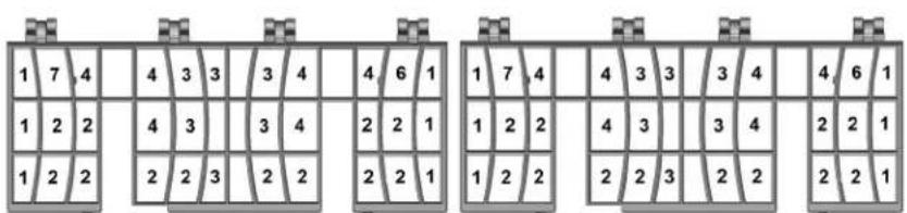 BOSCH SHE3AR52UC - Loading pattern for Flexible &amp; Standard Silverware Baskets - 1