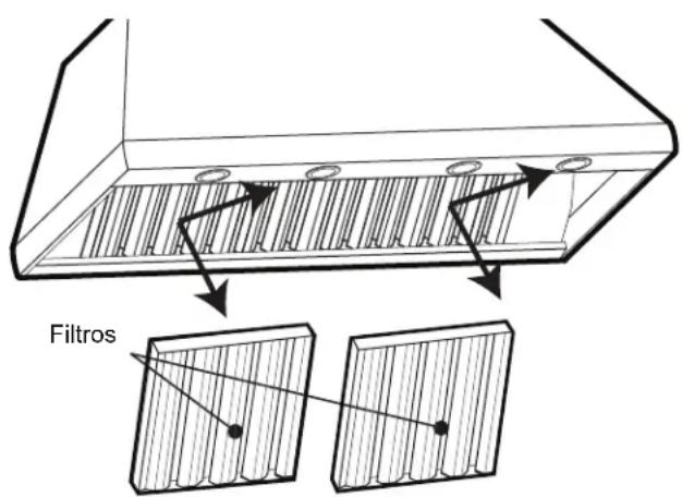 THERMADOR HPCB48NS - Para instalar los filtros y las bandejas para la grasa: - 2