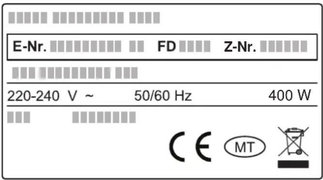 SIEMENS BI510CNR0 - Codice prodotto (E) e codice di produzione (FD) - 1