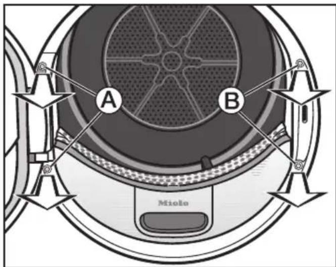 MIELE TWF50005 CH - Enlever la porte du sèche-linge - 1