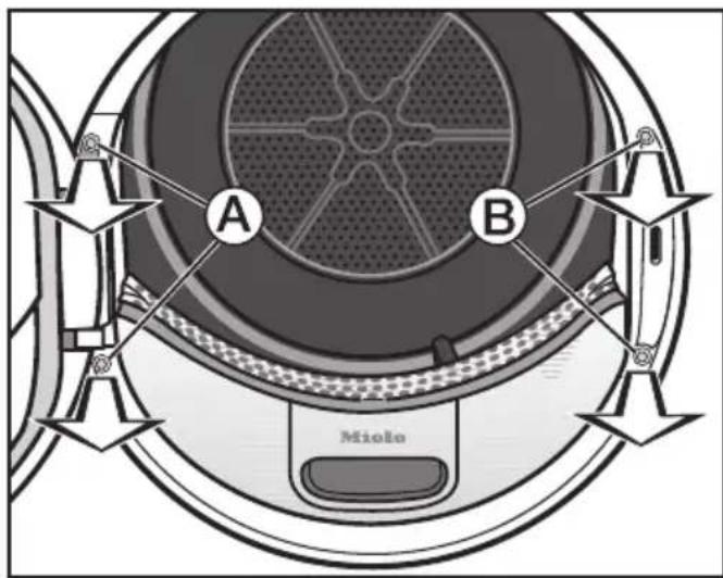 MIELE TWF 50000 CH - Enlever la porte du sèche-linge - 1