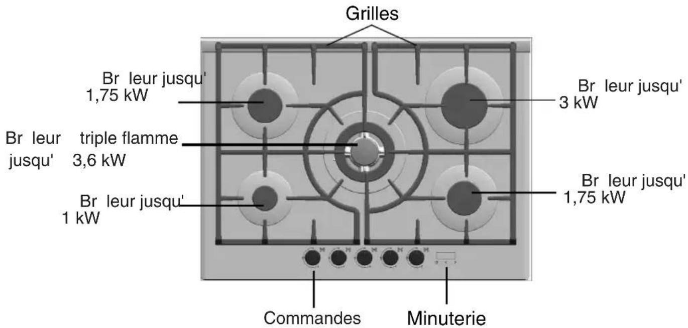 SIEMENS EP726QT90E - Ainsi se présente votre table de cuisson : - 1