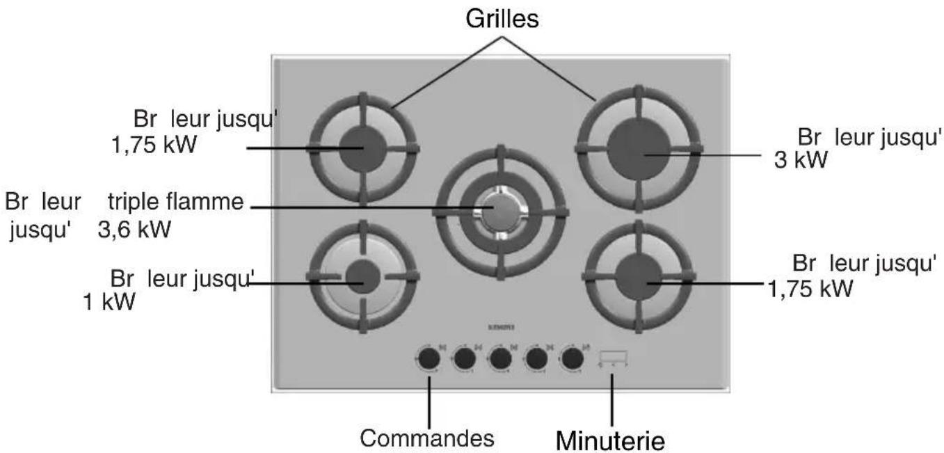SIEMENS EP726QT90E - Ainsi se présente votre table de cuisson : - 2