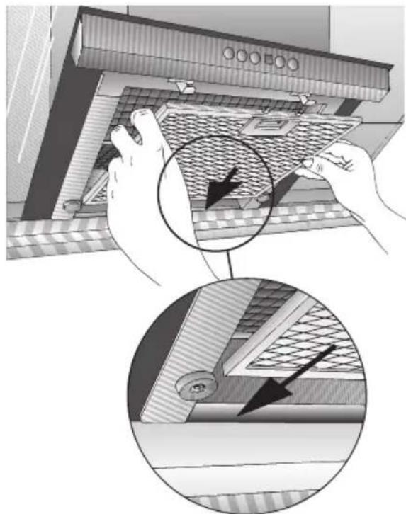 BOSCH DWK096665 - Rasvasuodattimien kiinnitys: - 1