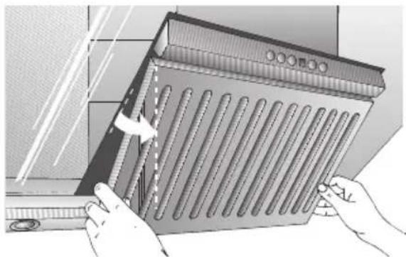 BOSCH DWK096665 - Uttaking av fettfilteret: - 1