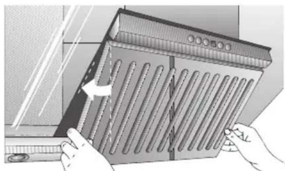 BOSCH DWK096665 - Innsetting av fettfilteret: - 2