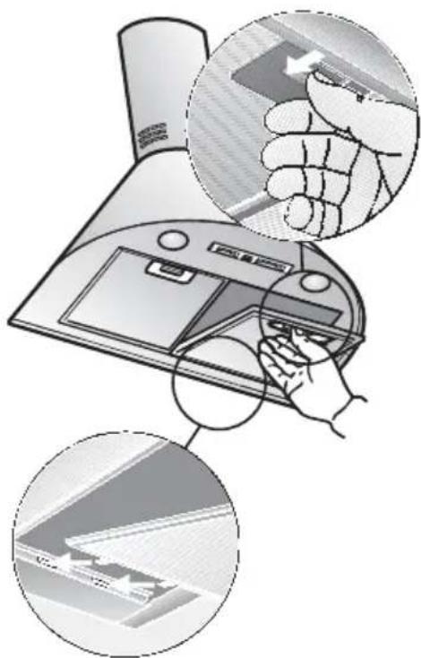 SIEMENS LC654DA10 - Removing and inserting the metal grease filters: - 1