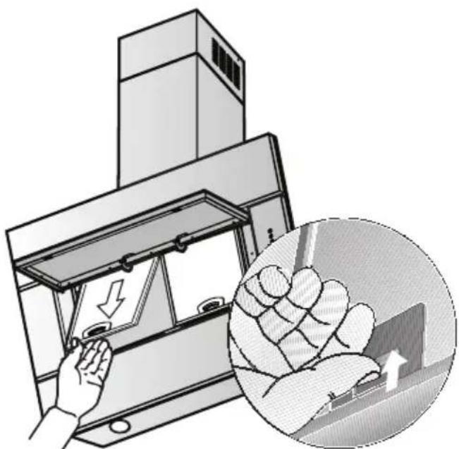 SIEMENS LC956KA60 - Tirar e recolocar os filtros metalicos antigorduras: - 1