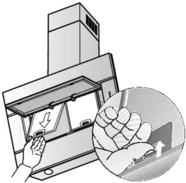 SIEMENS LC956KA60 - Removing and inserting the metal grease filters: - 1