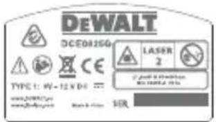 DEWALT DCE0825D1GQW - Προειδοποιητικές ετικέτες - 4