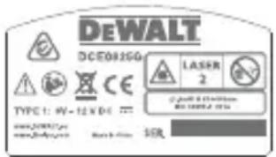 DEWALT DCE0825D1GQW - Waarschuwingslabels - 4