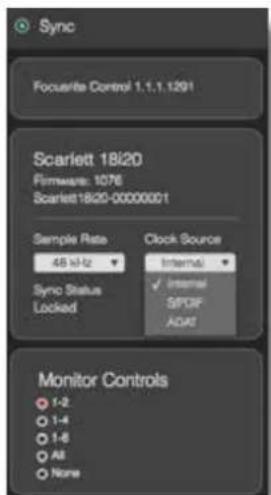FOCUSRITE Clarett 4Pre USB - Source d'horloge - 1
