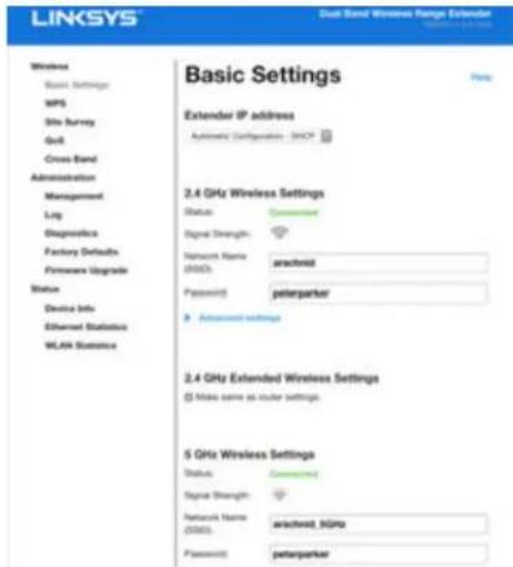 LINKSYS RE6700 - Using Range Extender Settings - 1